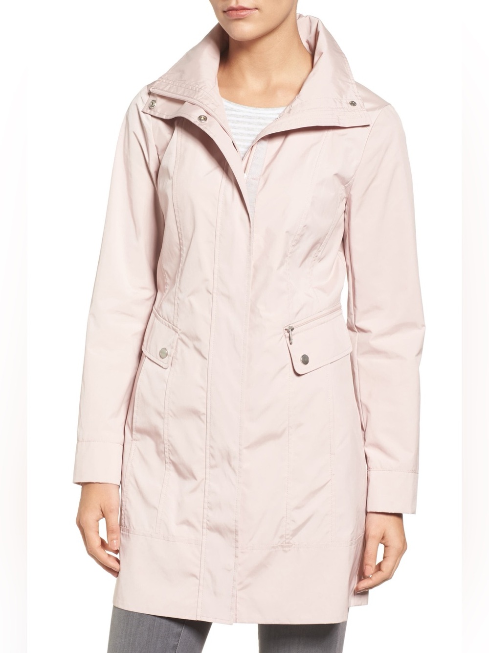 Cole Haan Signature Blush Pink Packable Hooded Rain Jacket